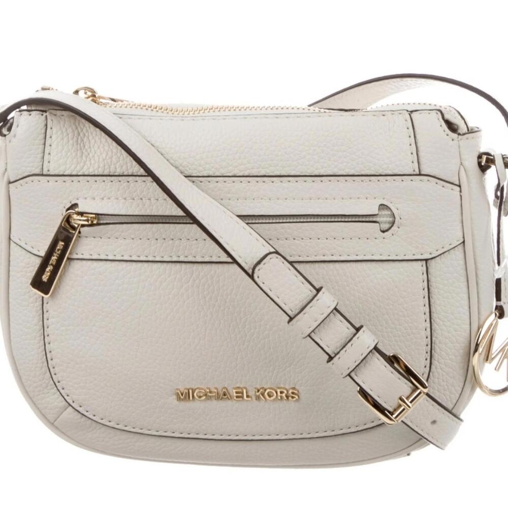 NWT - Michael Kors Julia Optic White Leather Crossbody Bag
